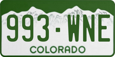 CO license plate 993WNE