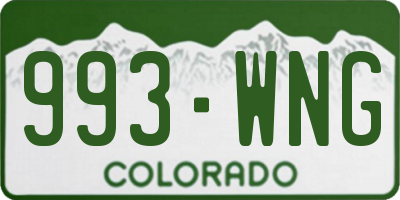 CO license plate 993WNG