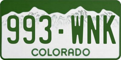 CO license plate 993WNK