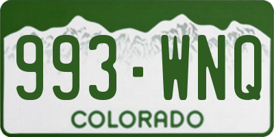 CO license plate 993WNQ