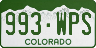CO license plate 993WPS