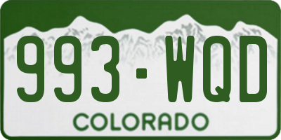 CO license plate 993WQD