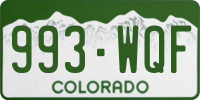 CO license plate 993WQF