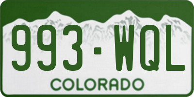 CO license plate 993WQL