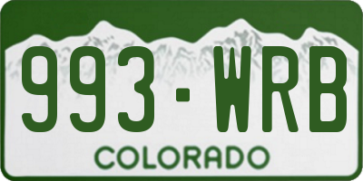 CO license plate 993WRB