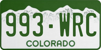 CO license plate 993WRC