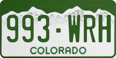 CO license plate 993WRH
