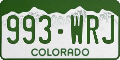 CO license plate 993WRJ
