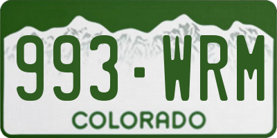CO license plate 993WRM