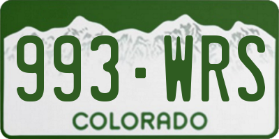 CO license plate 993WRS
