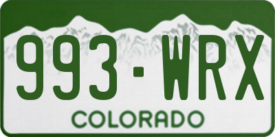 CO license plate 993WRX