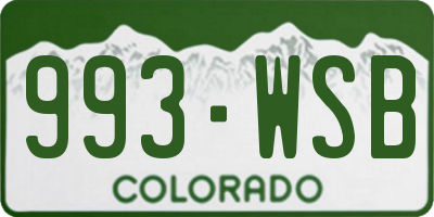 CO license plate 993WSB