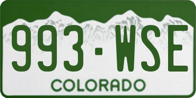 CO license plate 993WSE