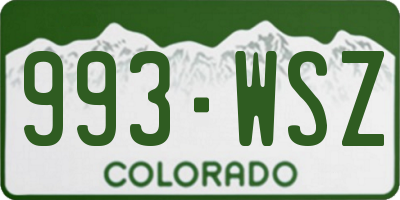 CO license plate 993WSZ