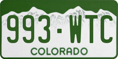 CO license plate 993WTC