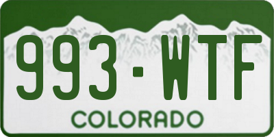 CO license plate 993WTF