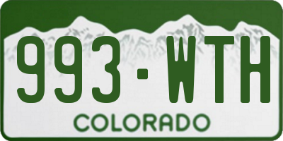 CO license plate 993WTH