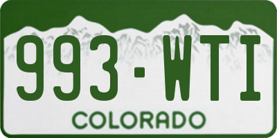 CO license plate 993WTI