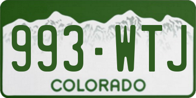 CO license plate 993WTJ