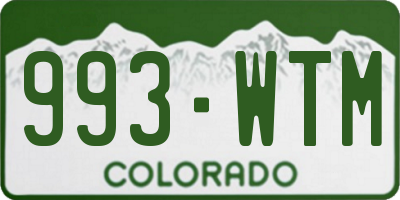 CO license plate 993WTM