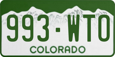 CO license plate 993WTO