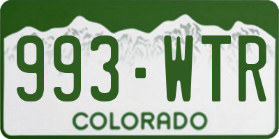 CO license plate 993WTR