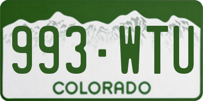 CO license plate 993WTU