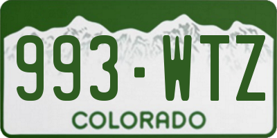 CO license plate 993WTZ