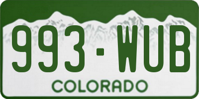 CO license plate 993WUB