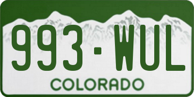 CO license plate 993WUL