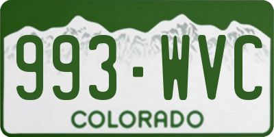 CO license plate 993WVC