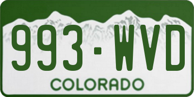 CO license plate 993WVD
