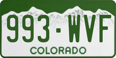 CO license plate 993WVF