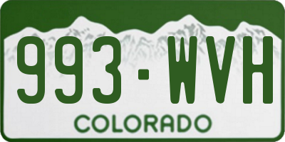 CO license plate 993WVH