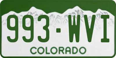 CO license plate 993WVI