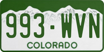 CO license plate 993WVN