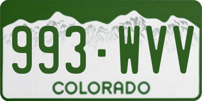 CO license plate 993WVV