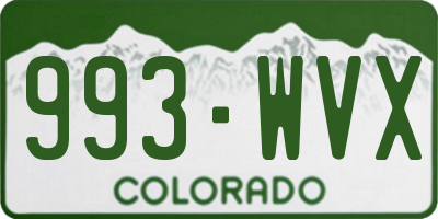 CO license plate 993WVX