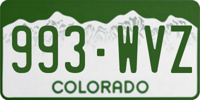 CO license plate 993WVZ