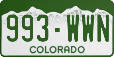 CO license plate 993WWN