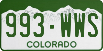 CO license plate 993WWS