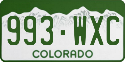 CO license plate 993WXC