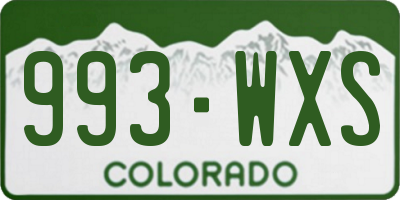 CO license plate 993WXS