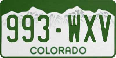 CO license plate 993WXV