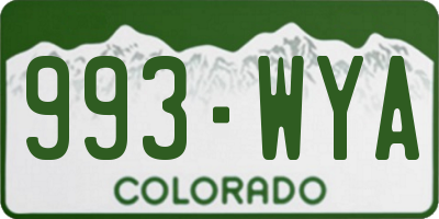 CO license plate 993WYA