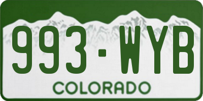 CO license plate 993WYB