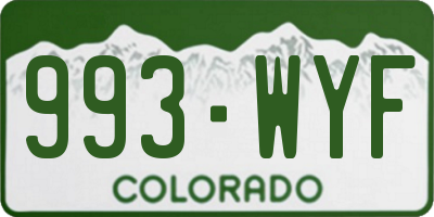 CO license plate 993WYF