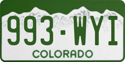 CO license plate 993WYI
