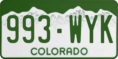 CO license plate 993WYK