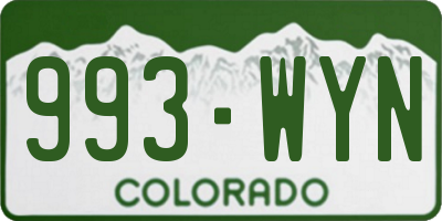 CO license plate 993WYN